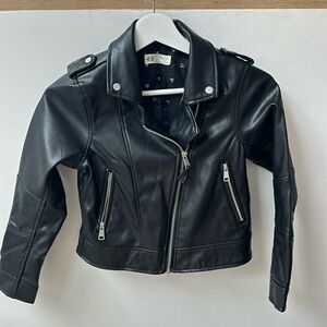 Girl’s H and M faux Leather Bomber Jacket - size 8